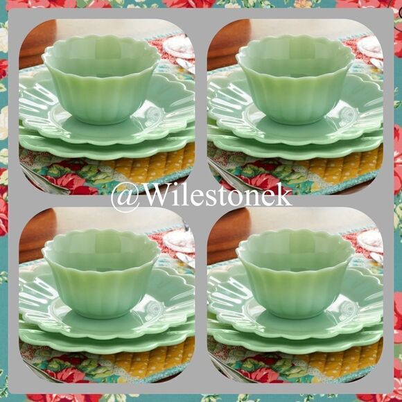 The Pioneer Woman Timeless Beauty 12 piece Dinnerware Set, Jade: Jadeite - Picture 1 of 6
